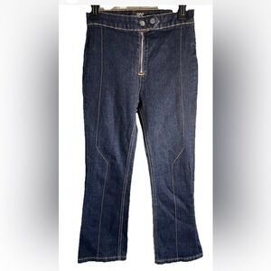 BDG Urban Outfitters Denim Jeans Dark Blue Snap Zipper Closure Cropped Size 26
